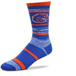 Adult For Bare Feet Boise State Broncos RMC Stripe Crew Socks Size: L (10-13)